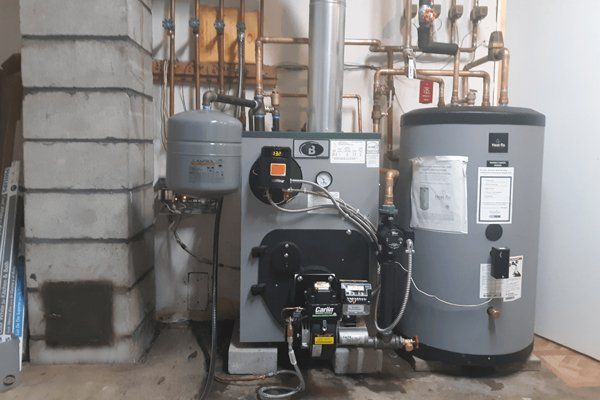 Modern Buderus boiler and Heat-Flo water heater installation